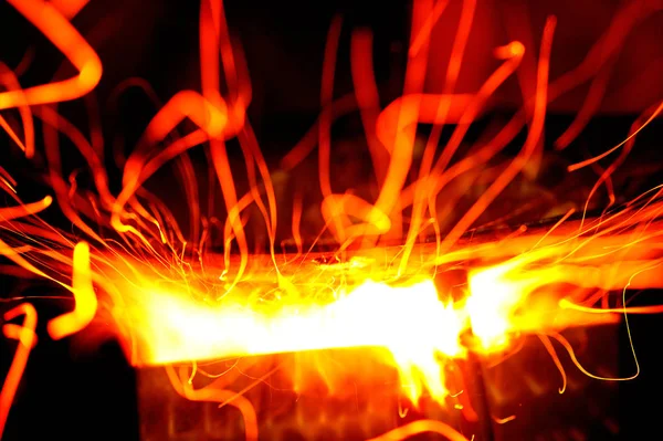 Fire Sparks Black Background — Stock Photo, Image