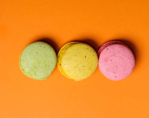 Colourful French Macaroons Macaron Top View — Stock Photo, Image