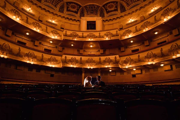 Wedding couple in drama theater.the bride and groom/