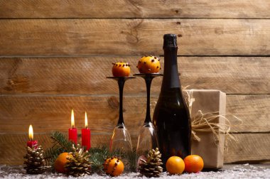 Noel hediyesi. Sihirli Noel kompozisyon.