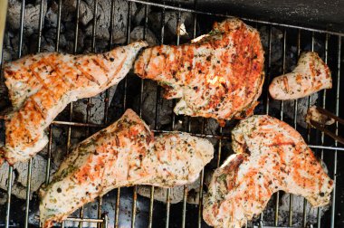 Barbekü ızgara et açık çeşitli türleri ile