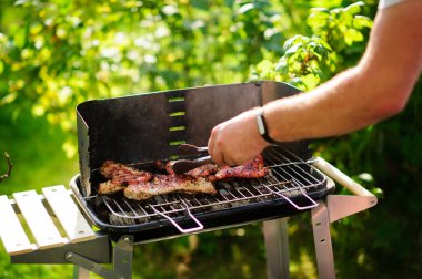 Barbekü ızgara et açık çeşitli türleri ile