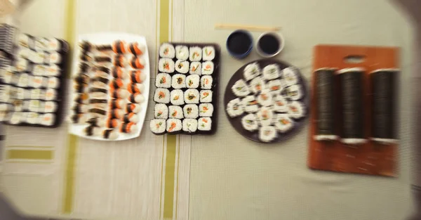 Närbild av färsk sushi set — Stockfoto
