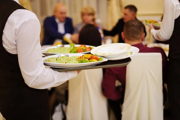 Waiter Plate Food Hands Stock Picture