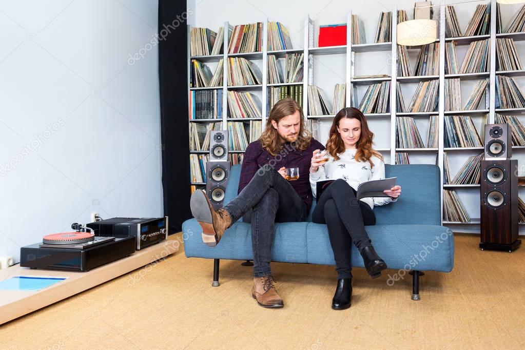 couple sitting on sofa