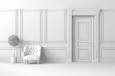 temiz, güzel iç Oda 3D render