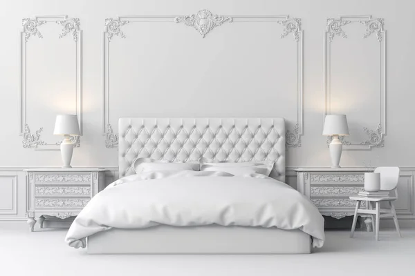 3D render av vackra sovrum — Stockfoto