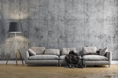 beyaz duvar ile 3D boş iç