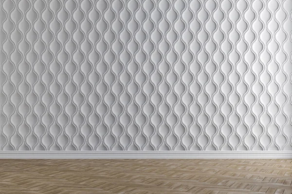 3D leerer Innenraum mit weißer Wand — Stockfoto