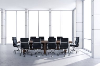 3D konferans büyük bir pencere ile oda ofis