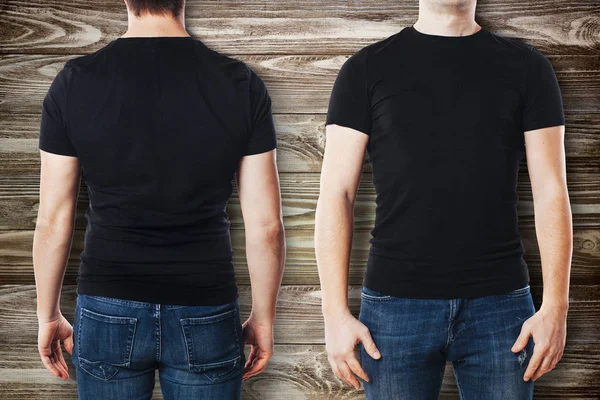 Young man with blank t-shirt template — Stock Photo, Image