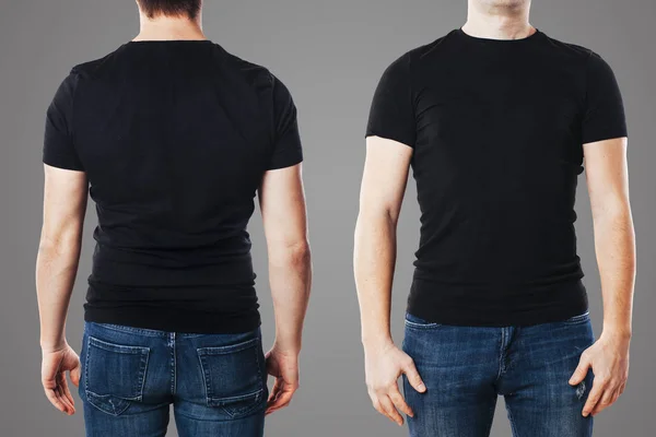 Hombre joven con plantilla de camiseta en blanco —  Fotos de Stock