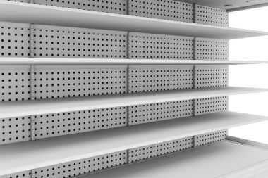 3D boş süpermarket rafları