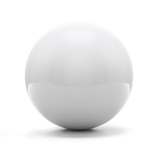 3d white sphere on white background