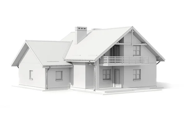 3d plano de la casa sobre fondo blanco — Foto de Stock
