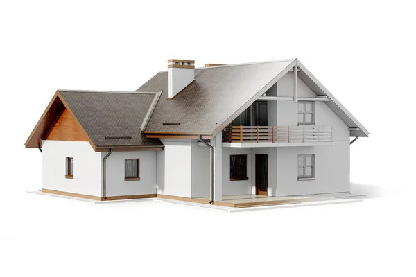 3d house plan on white background — Stock Photo, Image