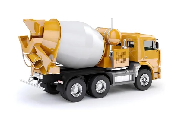 3D betonkeverő teherautó fehér alapon — Stock Fotó
