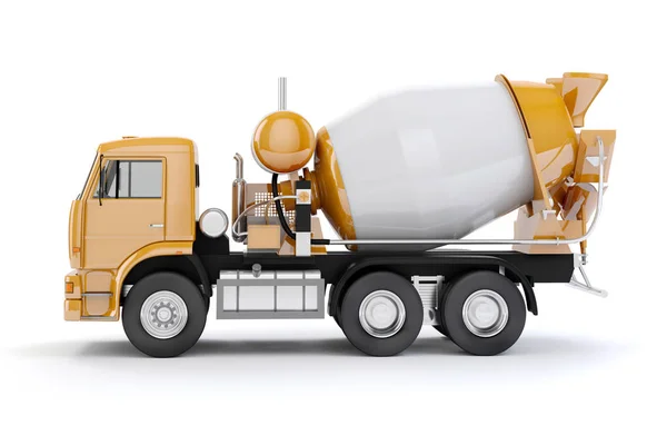 3d beton mixer camion pe fundal alb — Fotografie, imagine de stoc