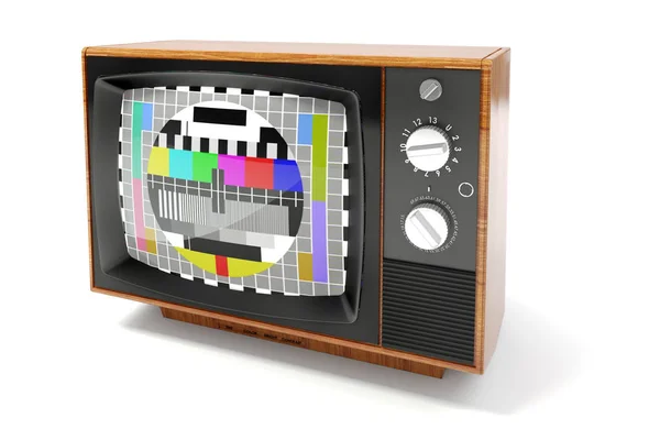 3d vintage tv sur fond blanc — Photo