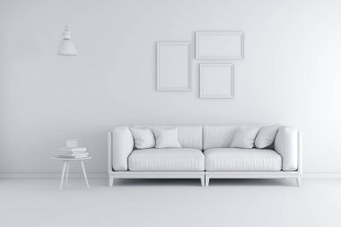 güzel temiz beyaz iç 3D render