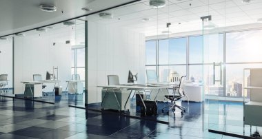 3D modern ofis iç render