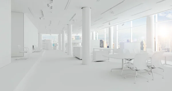 3d modern office space interior render