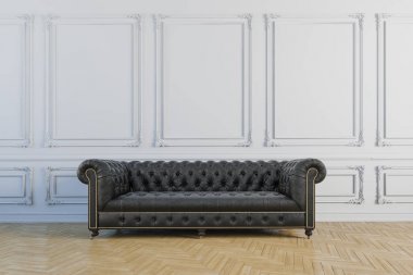 güzel temiz vintage iç deri kanepe ile 3D render