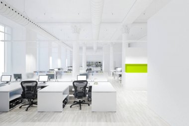 3D modern ofis alanı iç render
