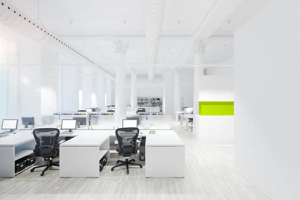 3D современный интерьер офисных помещений — стоковое фото