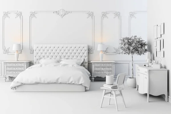 3D render av vackra sovrum — Stockfoto