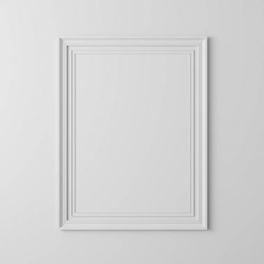 3D boş karesi poster beyaz duvar üzerinde