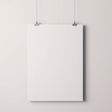 3D boş karesi poster beton duvar