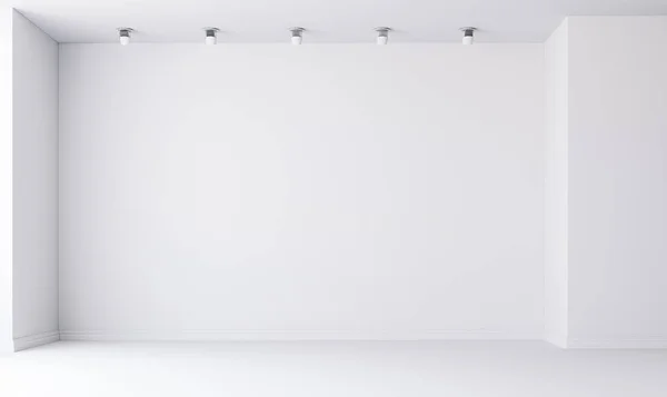 3d interno vuoto con pareti bianche — Foto Stock