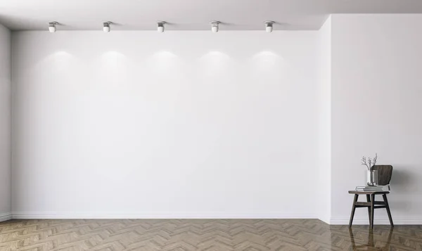 3D leeg interieur met witte muren — Stockfoto