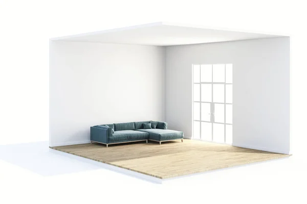美丽的洁净室，设计理念的 3d 渲染 — 图库照片