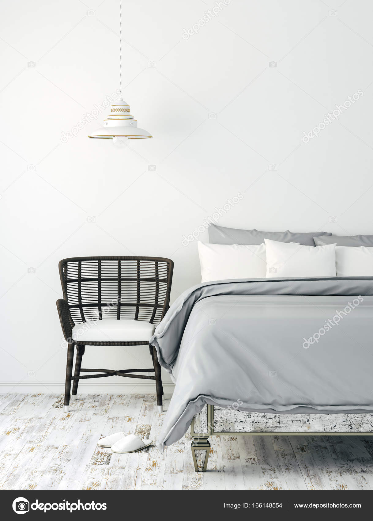 3D render güzel yatak odası — Stok Foto ©