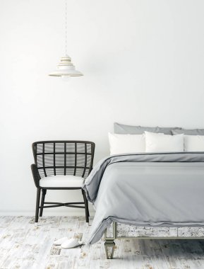 3D render güzel yatak odası