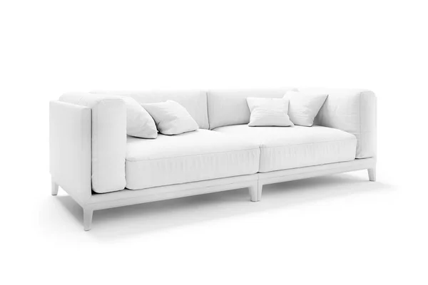 白色背景上的 3d 漂亮沙发 — 图库照片