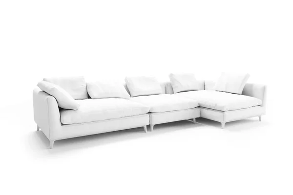 3D piękny sofą na białym tle — Zdjęcie stockowe