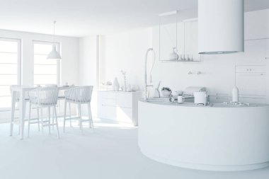 güzel mutfak iç 3D render