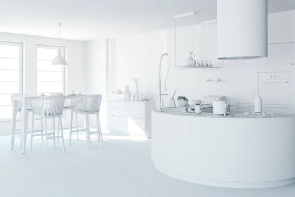 3D-Darstellung der schönen Kücheneinrichtung — Stockfoto