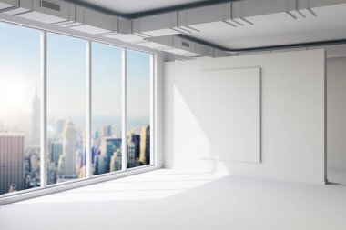 büyük pencereler ve görünümü ile 3D boş alanı iç