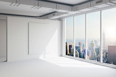 büyük pencereler ve görünümü ile 3D boş alanı iç