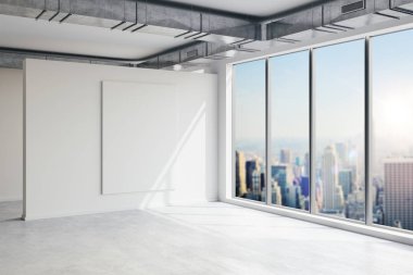 büyük pencereler ve görünümü ile 3D boş alanı iç