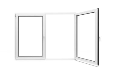 Beyaz arka plan üzerinde 3D pencere çerçevesi