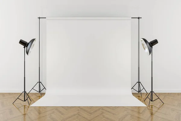Studio Setup Mit Weißem Hintergrund — Stockfoto