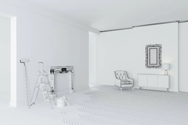 Blank White Interior Room — Stock Photo, Image