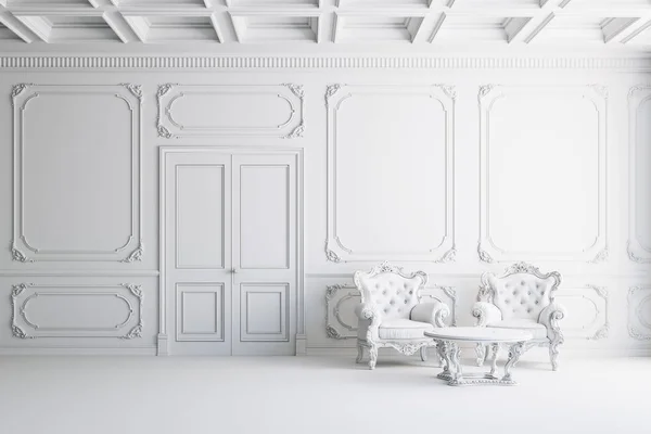 Schönes Vintage Interieur Mit Zwei Sesseln Und Tisch — Stockfoto