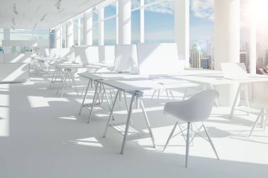 3D render güzel modern ofis iç