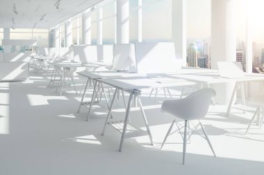 3D render güzel modern ofis iç